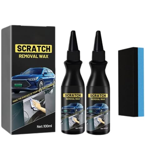 Scratch Remover for Vehicles, Upgrade Car Scratch Remover for Deep Scratches, Car Paint Scratch Repair Scratch Remover Kit with Wipe and Sponge (2pc) 