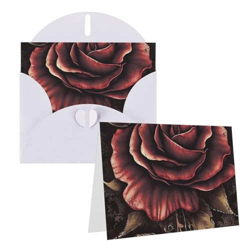 Carte de vœux vierge avec enveloppe rose gothique pour écrire vos remerciements