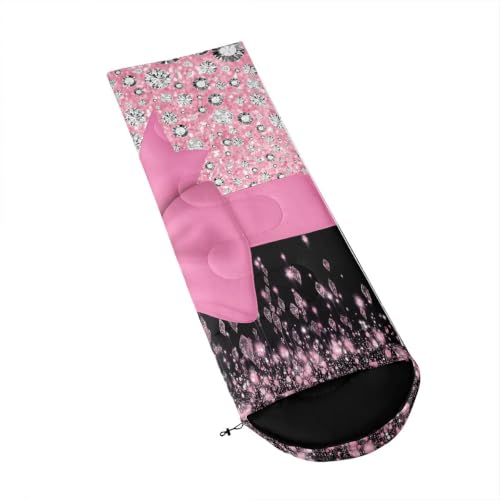Erosebridal Bolsa de Dormir para Niños con Lazo Rosa, Usable como Manta para Camping, Excursionismo y Viajes miniatura 4