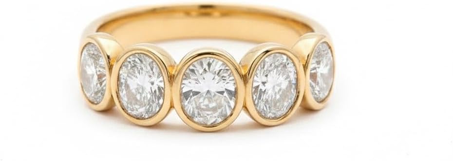 PRAGATI ENTERPRISES HUB 14.00 Carat A+ Quality Natural White moissanite Ring – 925 Sterling Silver Gold Plated Band Statement Ring for Unisex