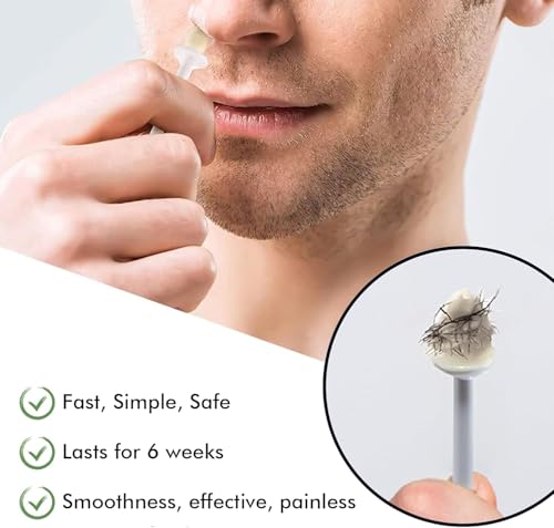 Image of Nose Wax Kit, 120g Nose Hair Wax Kit for Men & Women, Painless Nose Hair Removal with USB Fast Heat, Smart Constant Temp, 40 Applicators, Wooden Sticks, After-Wax Wipes and Moustache Guards 20-25 Uses