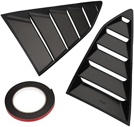Carridar Left and Right Matte Finish Racing Style Rear Side Window Air Vent Louvers Compatible with 2016-2021 Chevy Camaro, Matte Black