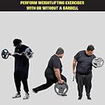 HulkFit 1 inch or 2 inch Cast Iron Weight Plate Set with Multi-Grip Handles and Enamel Coated for Barbells & Strength Training - Grey - Image 5