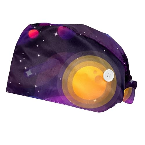 Casquettes de Travail Vered Anti-Transpiration et Ajustables Motif Planètes