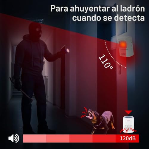Miniatura 8 de Sensor De Movimiento De Alarma De Ladridos De Perro, Detector De Seguridad Inalámbrico Para El Hogar De 1000 Pies, Kit De Campanas De Puerta Paquete De 1 Sensor 1 Receptor