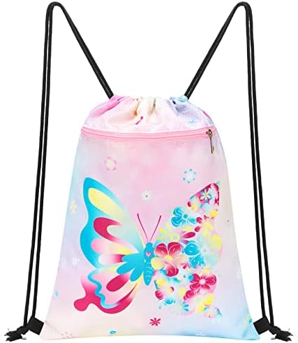 WAWSAM Drawstring Backpack for Kids - 34 x 45cm Sports Gym PE Bag Waterproof Beach Swimming Pool School with Zippered Pocket