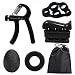 KUTO Fortalecedor De Agarre Manual Kit De Ejercitador De Agarre De Antebrazo, Rango De Resistencia Ajustable Agarre Mano 22 A 132 LB, Estirador Dedo Equipo Ejercitador Agarre Alivio De Estrés,Negro