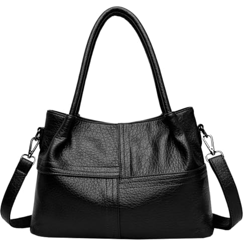 Vegan Leather Crossbody Handbag for Women Stylish Small Tote Bag PU Work Shoulder Top Handle Purse Fall Winter