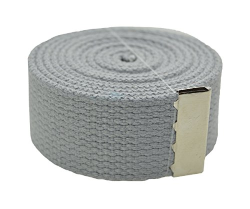ACCmall Plain Canvas Military Web Belt & Silver Flip Buckle2