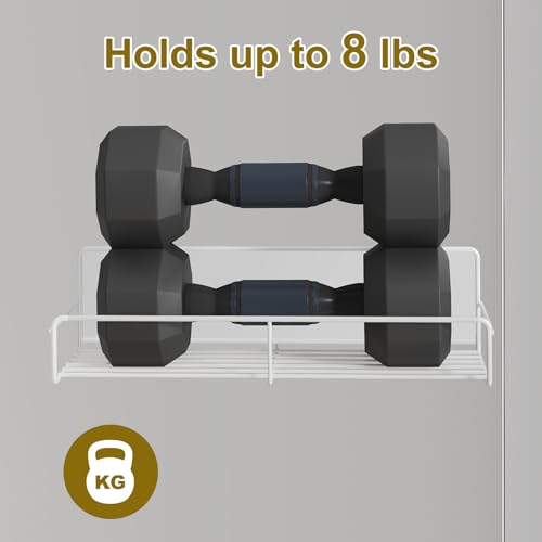 Image of 2 Pack White Magnetic Spice Rack Organizer, Space Saver for Refrigerator and Whiteboard, Metal Fridge Shelf for Kitchen and Classroom