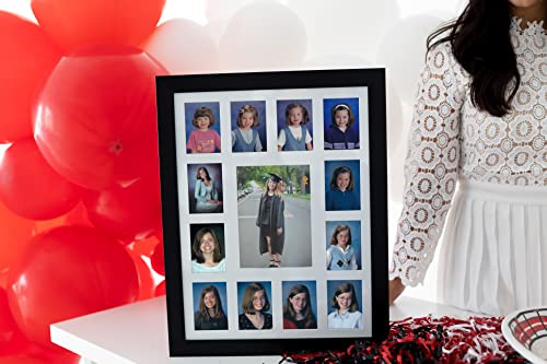 Kate & Milo School Days Frame, Holds 13 Photos K-12, Kindergarten To High School Picture Frame, Graduation Party Decorations, Multi Photo Frames Collage, Large #TOP2