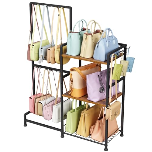 Purse Storage Organizer for Women, 3-Tier Max Purse Storage Stand