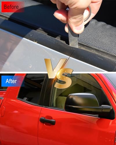Exterior Window Moulding Trim Seal Weatherstrip Seal Belt Kit Fit for Toyota Tundra Double Cab 2007-2020 Replace 68160-0C020 68210-0C020 68163-0C010 68164-0C010 - Thumbnail 4