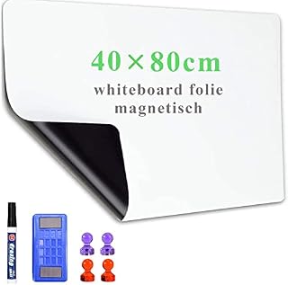 Lyzzxi Magnetic Whiteboard Paper, 40 x 80cm, DIY Self-Adhesive Dry Erase Board Sheets, Whiteboard Film Stick on Wall for Office, Home, School