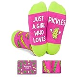 HAPPYPOP Cute Socks for Kids - Pickle Gifts for Girls 7-9 Years Old, Novelty Crazy Silly Socks, Funny Gifts