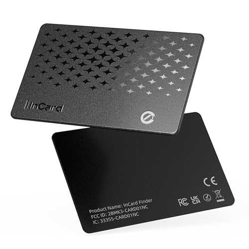 Wallet Tracker Card 0.06in Slim Tracking Card 10 Years Battery Bluetooth Smart Card Android & iOS Wallet Tracker Work with Apple Find My & Google Find Hub IP68 GPS Tracker for Vehicles Wallet Keys