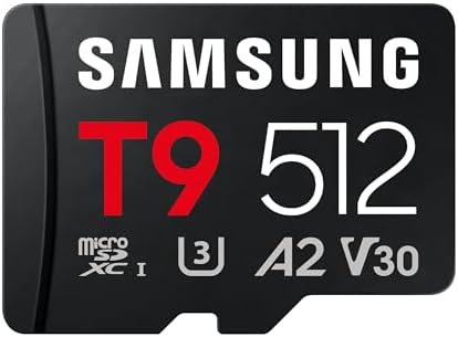 Samsung microSDXC T9 512GB, Read/Write Speeds Up to 200/130 MB/s, Made for Avid Gamers & Professional Creators (MB-MH512T/AM)