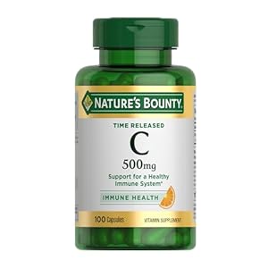Nature’s Bounty Time Released Vitamin C, Immune Support, Vitamin Supplement, 500mg, 100 Capsules