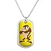 Looney Tunes Taz Military Dog Tag Pendant Necklace with Chain
