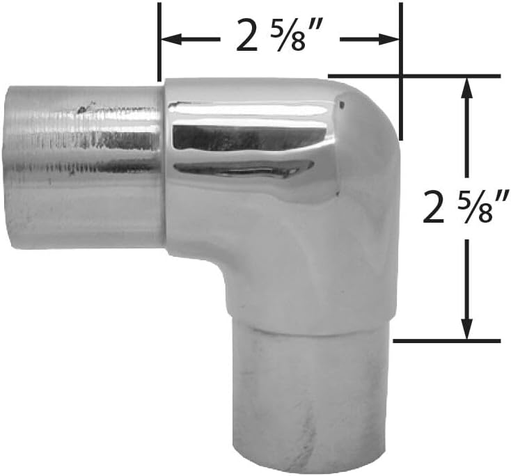 2" Dia. x 2-1/2" H Antique Bronze 90 Degree Flush Elbow Fitting for 2-inch Bar Rail