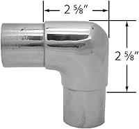 Vista 2 de 2 "diámetro x 2-1/2" H bronce antiguo codo de 90 grados para riel de barra de 2 pulgadas