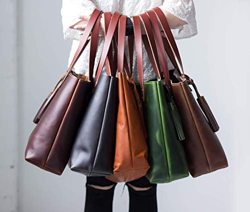 Bolso tote de cuero para mujer deluxe miniatura 6