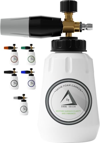 Foam Cannon for Pressure Washer, 1.1mm Orifice, 1000-4000 PSI, 1/4 Inch Quick Connector, Wide Neck and Adjustable Spray, Heavy Duty Car Snow Foam Blaster for Superior Foaming & Deep Clean, Grey