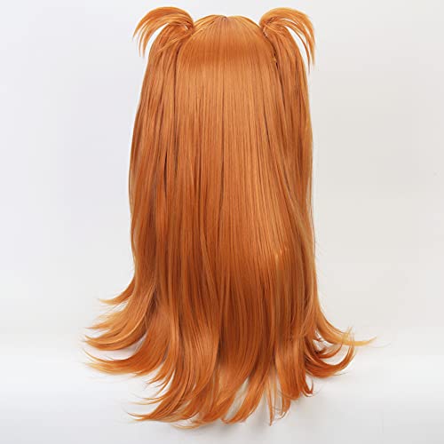 HIROAKIYA Asuka Langley Wig Orange, Asuka Langley Cosplay Wig Clip Ponytails with Wig Cap – vue 5