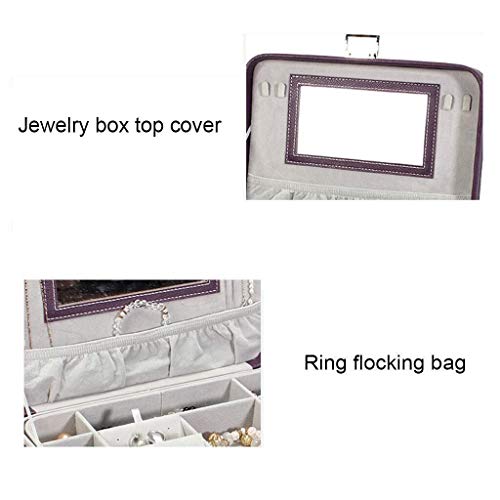 Boîtes à bijoux en cuir portable coffre organisateur de bijoux pour femme