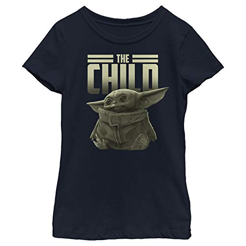 Image of STAR WARS Girl's The Mandalorian The Child Text T-Shirt