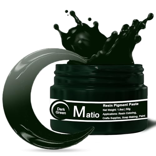 Matio Dark Green Resin Pigment Paste, 1.8oz/50g Resin Color Pigment Dye Opaque...