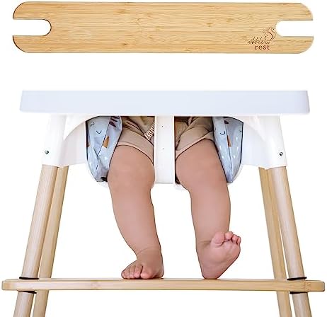 Nibble and Rest Woodsi Footsi Highchair Footrest for IKEA Antilop, Height Adjustable, Made from Bamboo Wood