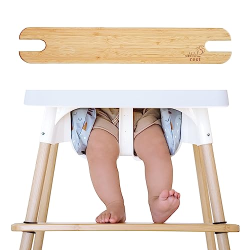 Nibble & Rest High Chair Footrest, Bamboo Wooden Footrest for IKEA Antilop High Chairs, Height Adjustable Foot Rest, Baby High Chair Accessories,Suitable Footstool with Rounded Corners