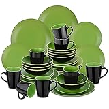 vajilla verde ikea ۞PERFECTO PARA CUALQUIER OCACIÓN: El paquete 32pcs contiene cuencos 19 cm. Plato de postre 21cm. Plato llano 27cm.Taza 400ml. 8 uds cada uno. Hecho de cramica duradera y resistente a las astillas;cocción a alta temperatura delicada, segura y no tóxica. .Apto para lavavajillas,microondas.
