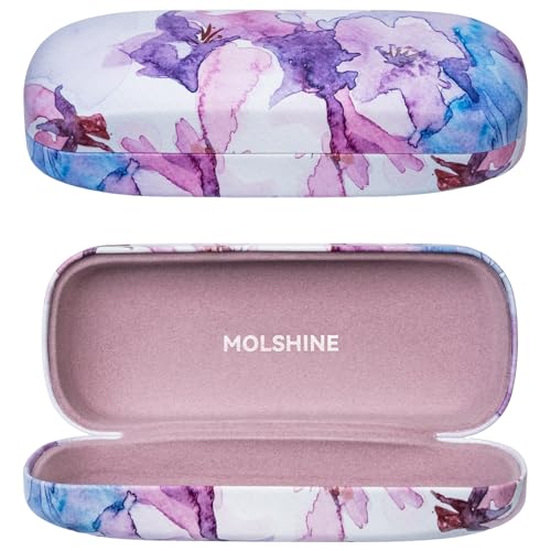 molshine Funda rígida para gafas de sol, funda clásica grande para gafas de sol para mujeres y hombres, gafas de sol, violeta, M