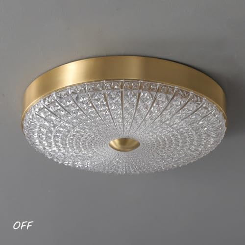 Plafonnier LED dorée 50cm rond réglable avec télécommande pour salon - 6