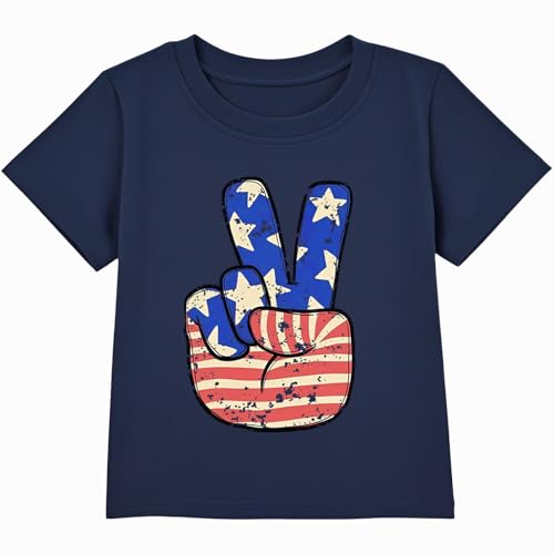 Boys 4th of July Shirts Kids American Flag T-Shirt Toddler Girls Patriotic Tops Tee Independence Day Clothes 2025