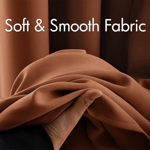 MIULEE Blackout Curtains 96 Inches Long for Bedroom Living Room Thermal Insulated Room Darkening Grommet Top Solid Light Blocking Drapery Set of 2 Window Panels Terracotta