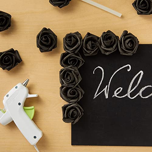 Image of Bright Creations Stemless Artificial Roses - Black Artificial Flowers for Crafts - Soft Foam Roses for DIY Arrangements - 200 Count, 2 in Dia & 1.3 in H