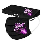 AMDOLE Jinchan Pañuelo desechable para adultos, 10 unidades, colorido, estampado de mariposa, transpirable, cómodo, protección contra el polvo y el viento, adecuado para la boca y la nariz