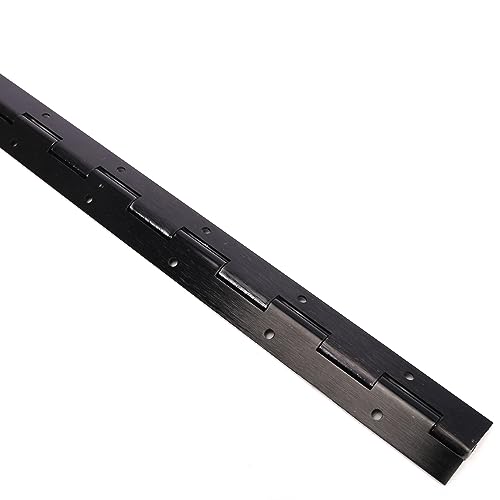 2-Pack 18Inch Black Continuous & Piano Hinges, 1.2" Open Width, 0.04" Thick Stainless Steel Hinge With Hole And Screws, Furniture Hinges For Cabinet Door Cases Storage Box #TOP4