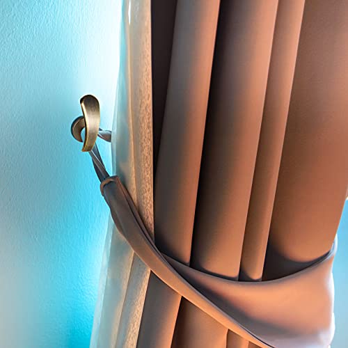 Furge 4 Pieces Curtain Holdback,Wall Mounted Hooks Drapery Tiebacks With Screws Metal Decorative Curtain Holdbacks Decorative Window Drapery Holder Curtain Hooks (Bronze) #TOP6
