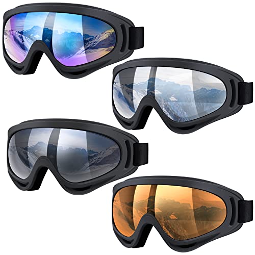 Vatefery 4-Pack Ski Goggles Snow Goggles for Men Women Kids Youth Adults Boys Girls,Snowboard Motorcycle goggles ATV Glasses