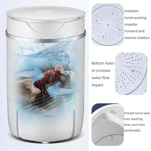 Portable Washing Machine 4.5kg, 2-in-1 Mini Washer & Spin Dryer Compact Electric Clothes Washer For Home, Camping, Rv, Baby Clothes, Socks, Underwear Lightweight & Energy Saving (white) - Image 6
