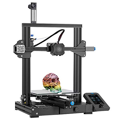 Creality 3D Ender-3 V2 Upgraded DIY 3D Printer Kit 220x220x250mm Print Size Ultra-silent Mainboard, Carborundum Glass Platform, Integrated Compact Size, Mean Well Power Supply, New Touch Screen