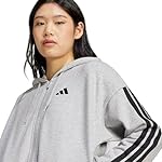 adidas womens Essentials 3-stripes French Terry Full-zip Hoodie - Image 3