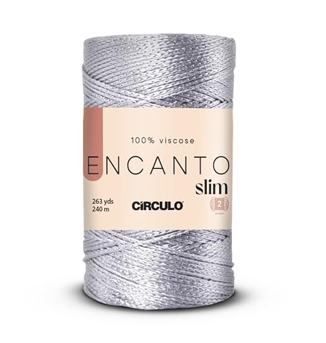 Image of CIRCULO Encanto Slim Roll Yarn 100% Viscose - Luxury & Shine - Sport Weight Yarn - 262 yds, 3.52 oz - Color 8473 - Aluminum