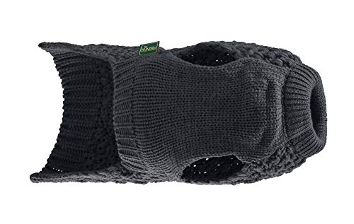 HUNTER Hundepullover MALMÖ, Farbe: anthrazit, klassisches Zopfstrick-Muster, wärmend & bequem, elastisch für optimalen Sitz, reflektierend für mehr Sichtbarkeit, waschbar bei 30°C, Größe: 30