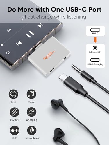 Image of CableCreation USB C to Audio & Charger Adapter Usbc Headphone with Aux Jack