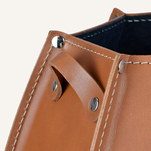 Porte-parapluie d'intérieur avec bac amovible anti-goutte cuir marron LIMAC Design